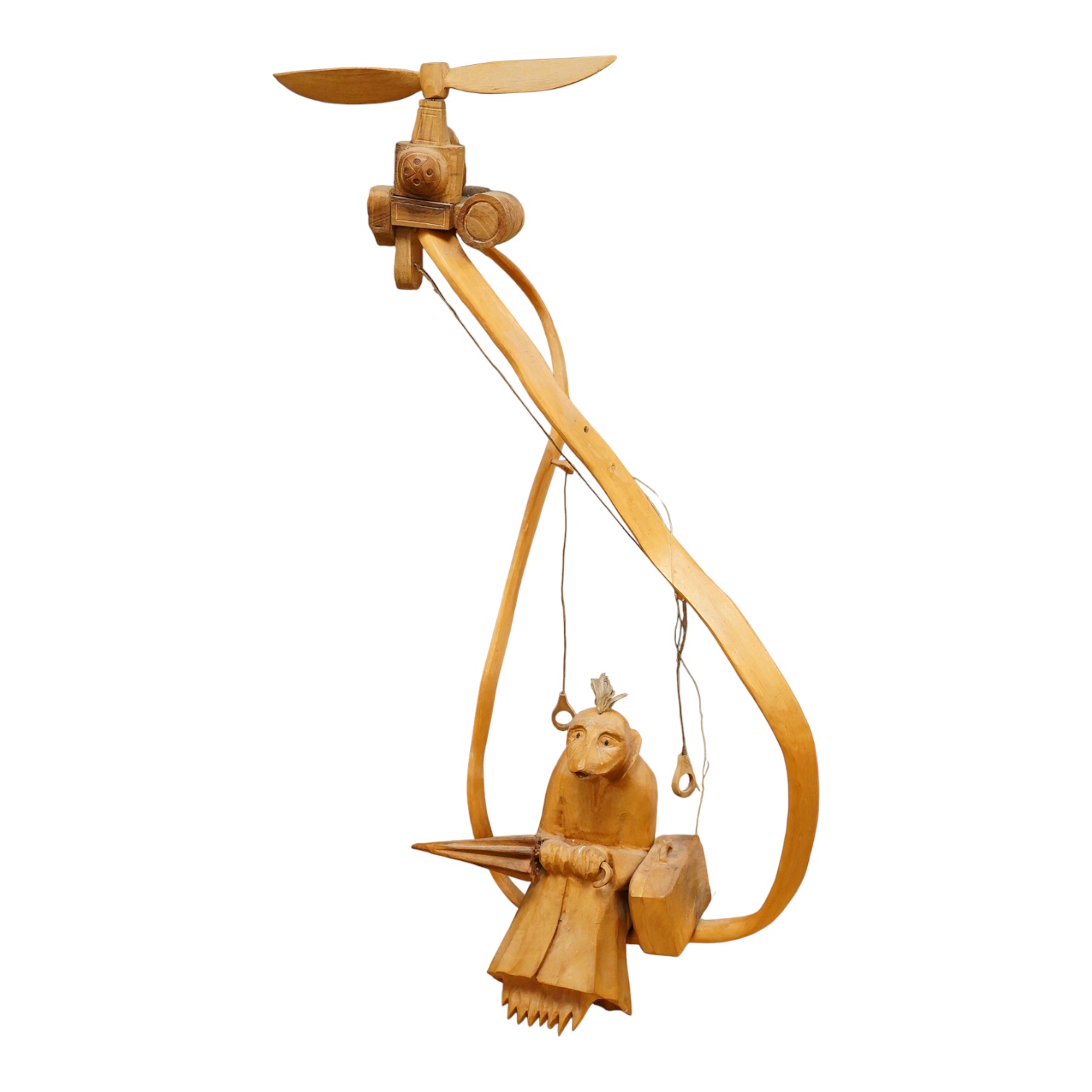 Pierre Decorse (b.1953), a mobile, naturalistically modelled with a seated frog like creature to the centre, 70cm high